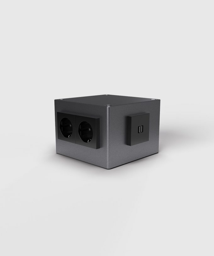 table socket 1206 with usb charging socket mosaic black devices