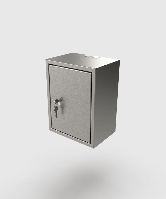 wall box 5620E with CEE socket door closed with key color DB701