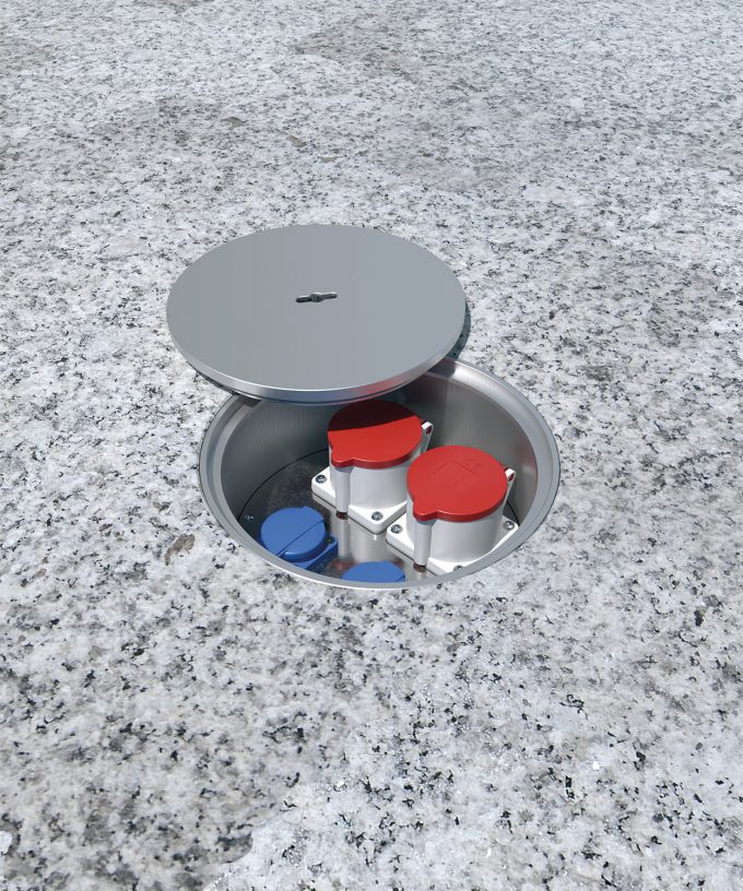 CEE-floor-tank 7022A round outdoor use built in marble floor lid open