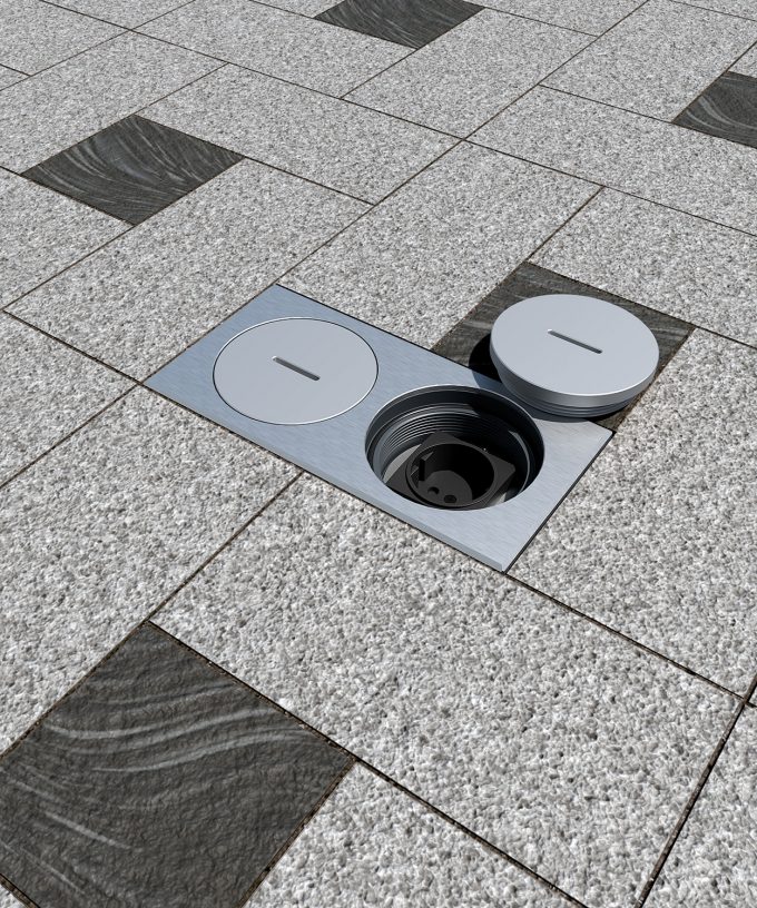 floor socket 7602A outdoors built in paving stone floor
