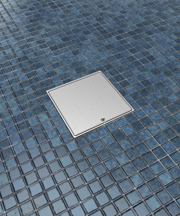 CEE-floor-socket 8310A built in the tiled floor lid closed